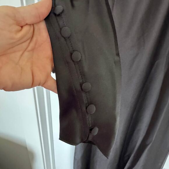 Daska Black Satin-Mesh Maxi Dress - Picture 7 of 10